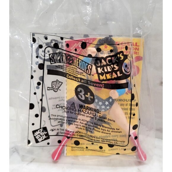 Jacks Kids Meal Toy 1999 DC Super Heroes Wonder Woman Collectible Opened - Picture 1 of 5